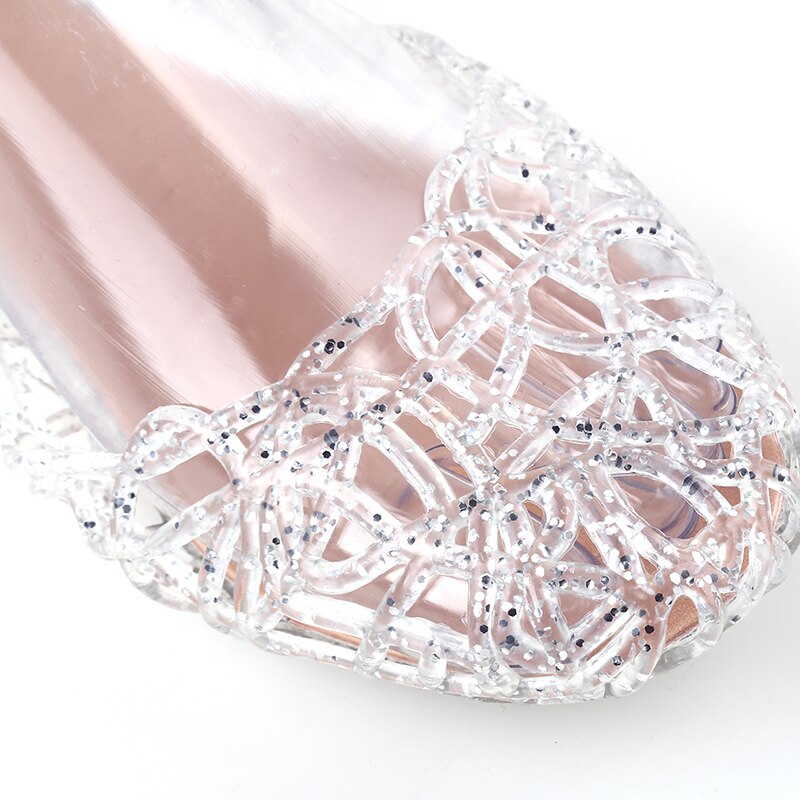 Clear Jelly Schoenen Womens Jelly Sandalen Zomer Plastic Schoenen Vrouw Mesh Platte Hollow Out Meisje Sandalias Sapatos