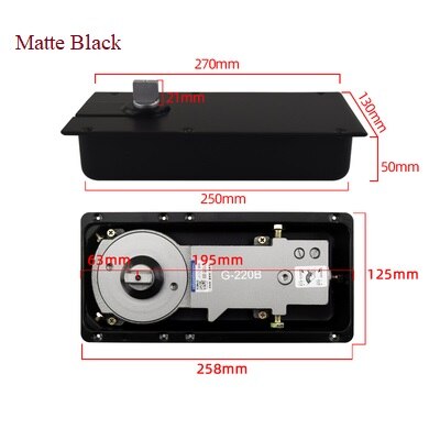 Titanium Matte Black Rose Gold Stainless Steel Plate Heavy Hydraulic Conceal Door Closer Floor Spring: Matte Black