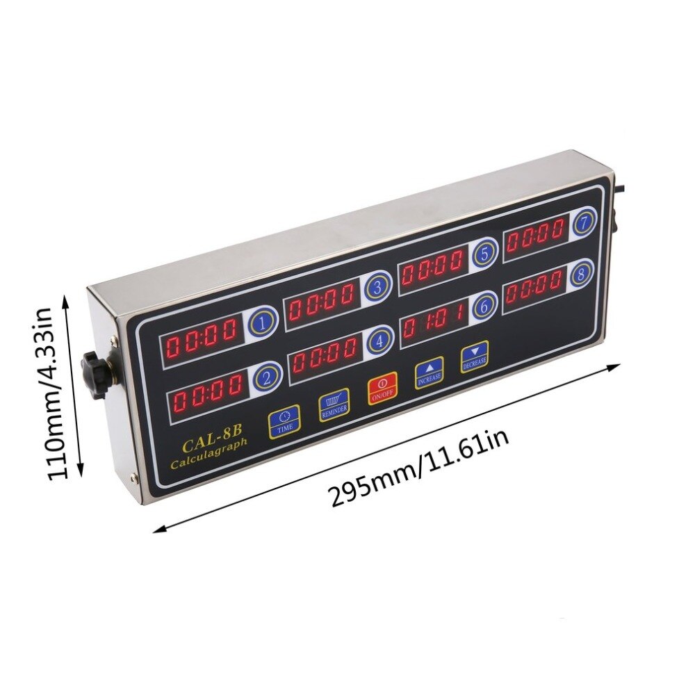 CAL-8B Portable Calculagraph 8 Channel Digital Timer Kitchen Cooking Timing LCD Display Clock Shaking Reminder