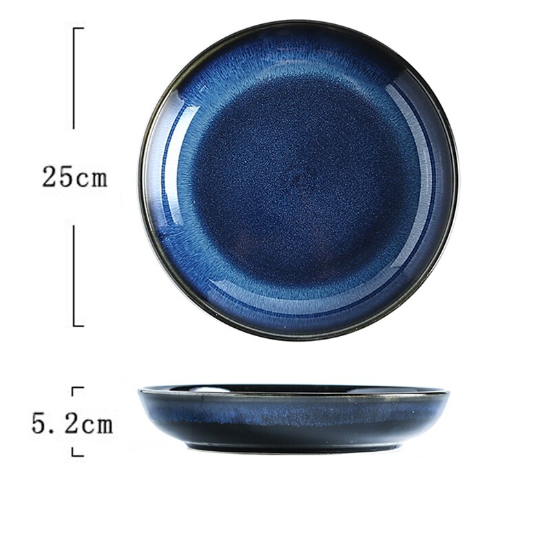 CHANSHOVA – four chinois traditionnel, grandes assiettes à salade en céramique, vaisselle ronde en porcelaine, plateau à Dessert H230: 5