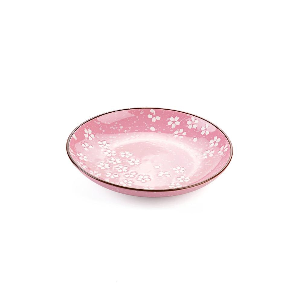 Sakura Patroon Keramische Plaat Diner Platen Keuken Servies Fruit Dessert Cake Gerechten Snack Steak Sushi Plaat Portie Schotel: 8inch Pink