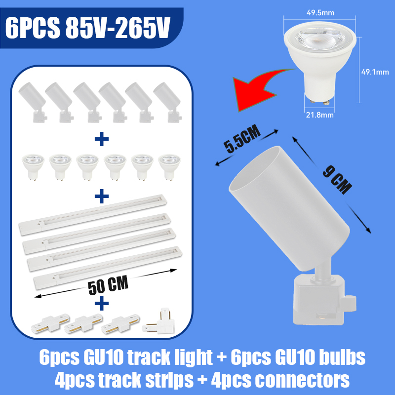 Full Sets Led Track Lights GU10 Ceiling Spot Led Rail Lighting for Living Room Decor 110V 220V Spotlight Wall Track Light Fixtur: Dark purple / Beige