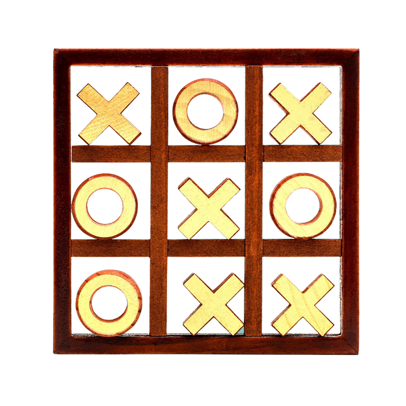 Gioco del Tris in Legno, Rompicapo Logico Divertente, Giochi da Tavolo Classici di Strategia per Adulti e Bambini, Regalo Educativo: verde