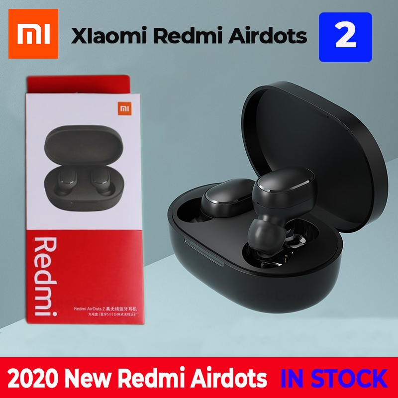 Original Xiaomi Redmi Airdots 2 TWS Earphone Wireless bluetooth 5.0 Earphone Stereo Noise Reduction Mic Voice Control