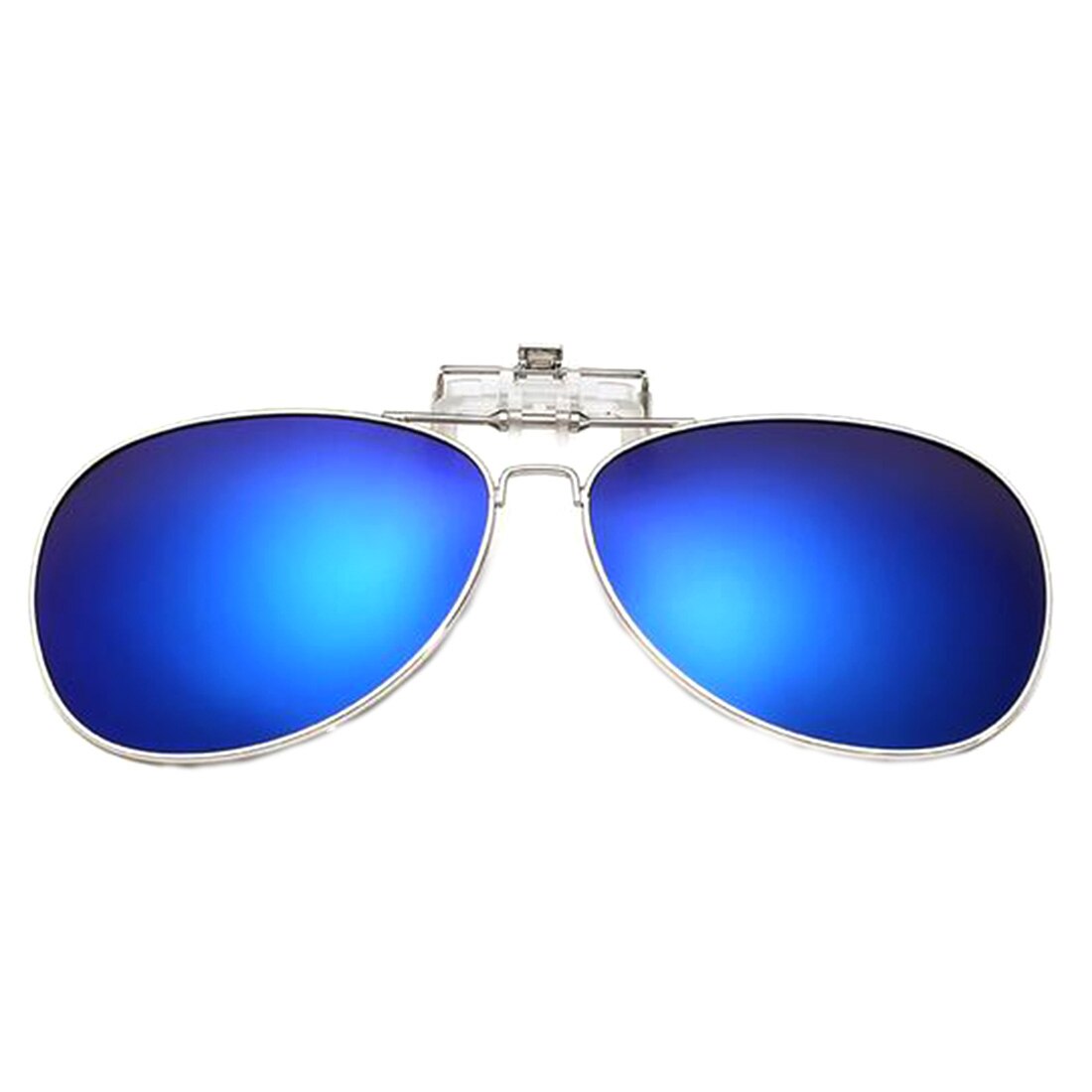 Men Women Polarized Clip On Sunglasses Fishing Night Anti UV Driving Cycling riding Fishing Sun Glasses Clips: Blue