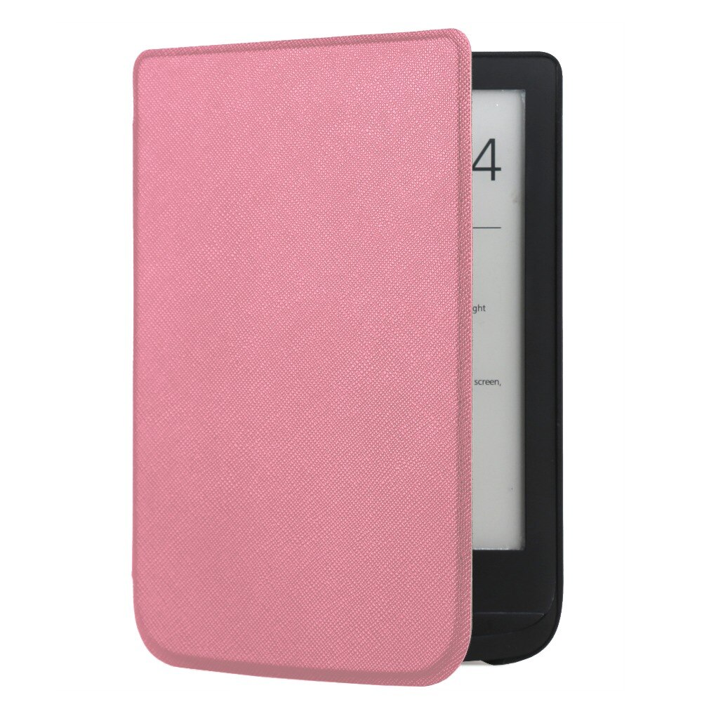 Gligle Ultra slim leather case cover for Pocketbook Touch lux 4 627 HD3 632 Basic2 616 Ereader protective shell+screen film: Pink