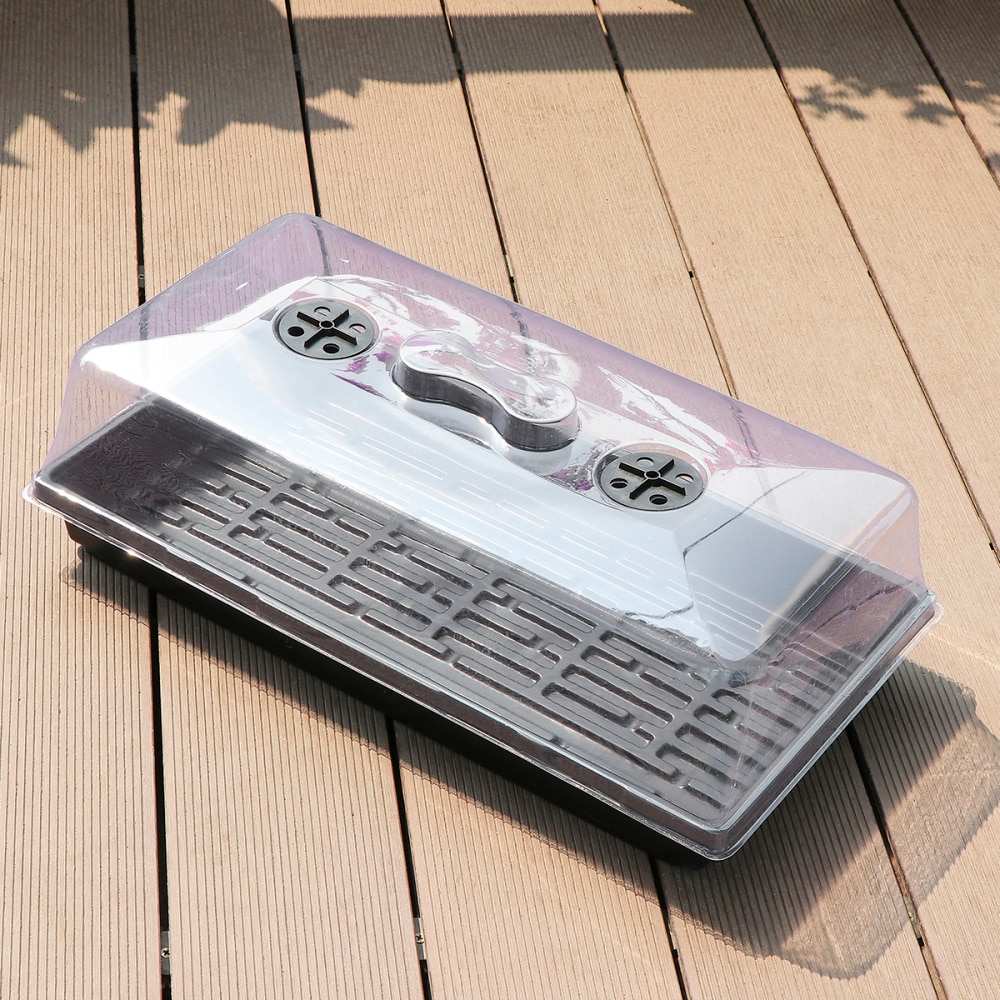 Plastic Plant Seeds Growing Box Tray Nursery Containers Seeding Case with Transparent Cover