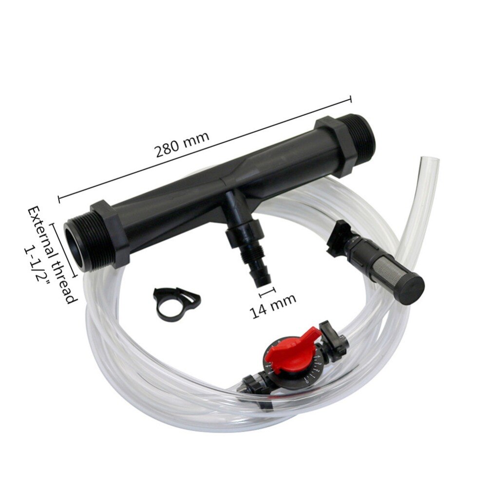 Kits de inyectores de fertilizante Venturi de rosca macho de 1 pulgada y 1,5 pulgadas con Tupe, sistema de riego para agricultura y jardín, herramienta de fertilizante, 1 Juego