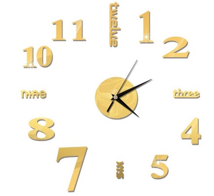 3D horloge murale miroir Stickers muraux salon Quartz montre décoration pour la maison bricolage horloges autocollant reloj de pared: 6