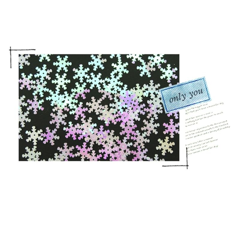 100 stuks iriserende kerst sneeuwvlok confetti pailletten kaart scrapbooking