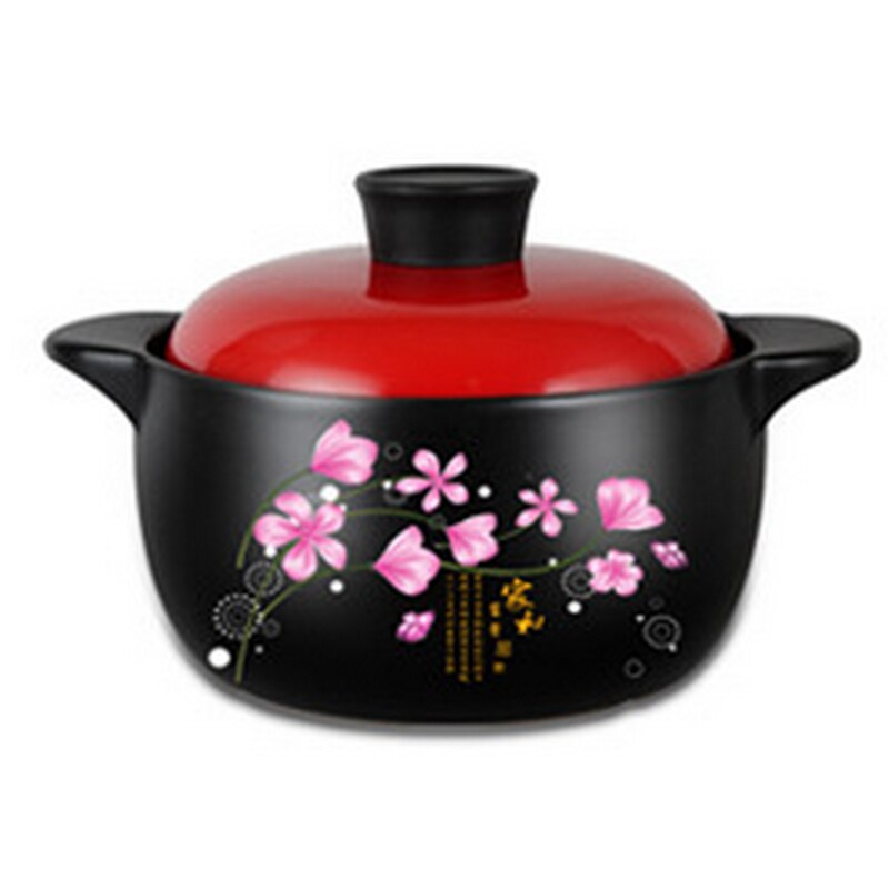 2.5L Koreaanse Hittebestendig Soep Braadpan Hoge Temperatuur Open Vlam Gas Hittebestendige Porselein Braadpan: MK2.5L Wealth Flower