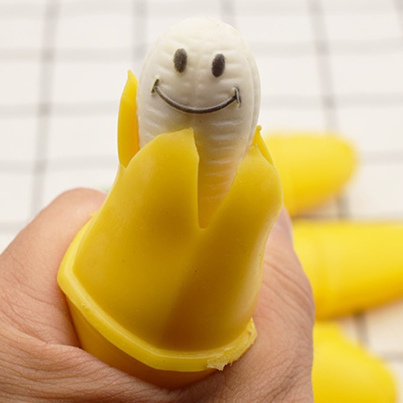 Juguete antiestrés para niños pequeños, Bola de exprimir a mano, plátano en miniatura, juguete para aliviar el estrés, juguete realista para pelar