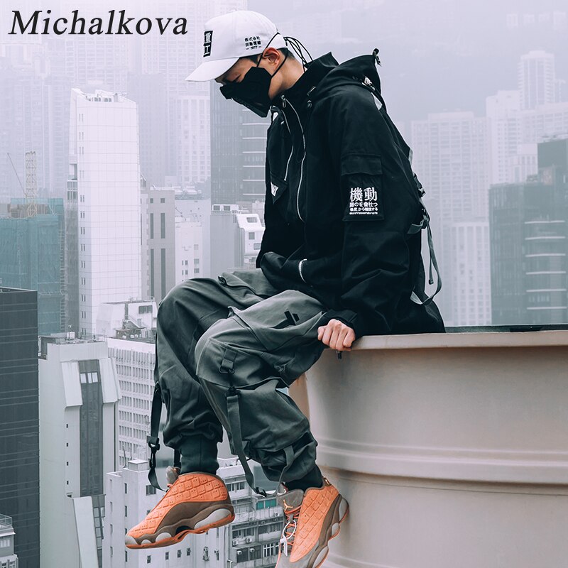 michalkova Air Force flying Functional streamer hip hop loose dark coat men's Japanese original night wind streamer