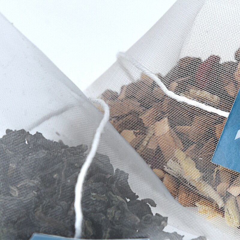 100 Stuks Piramide Theezakje Filter Nylon Theezakje Enkele String Label Transparant Lege Theezakje