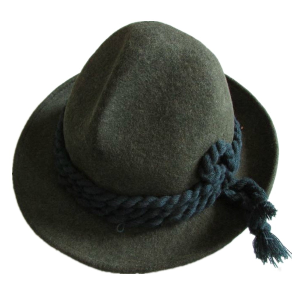 Tyrolskiej kapelusz, w którym odbywa się festiwal wełny bawarskiej alpejski filcowy kapelusz Chapeau mieszane zielony