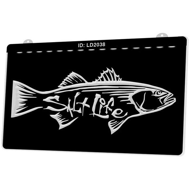 LD2038 Salf Life Fish 3D Engraving LED Light Sign Multiple Color Free Retail