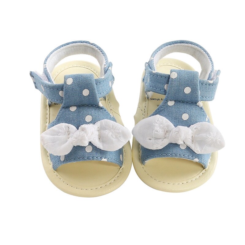 Pudcoco mais novo bebê menina pontos arco antiderrapante princesa berço sapatos sandálias de verão tamancos 0-18 m: C / 11