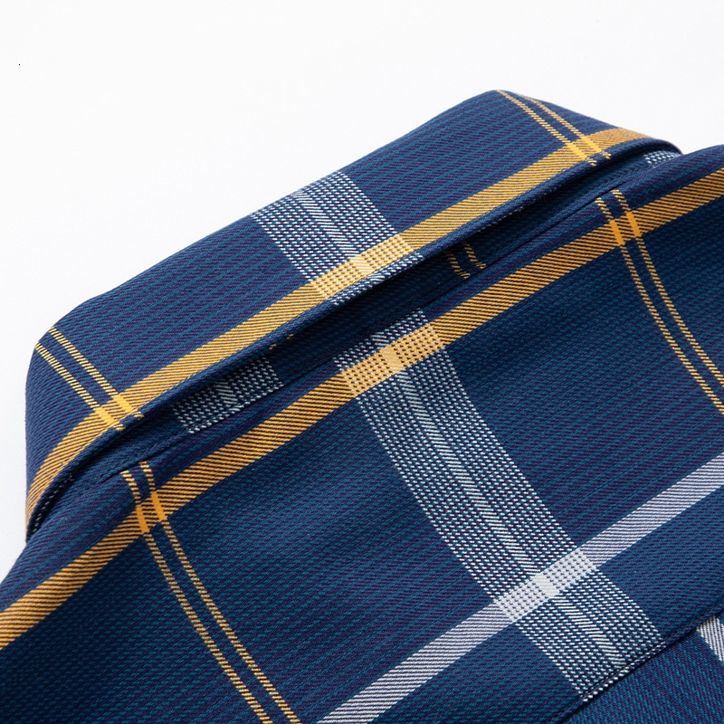 8XL 7XL Plus big size Cotton Oxford Casual Soft Fit Plaid Long Sleeve Dress Shirt Men Spring Retro Style Wear Shirts Blouse Soft