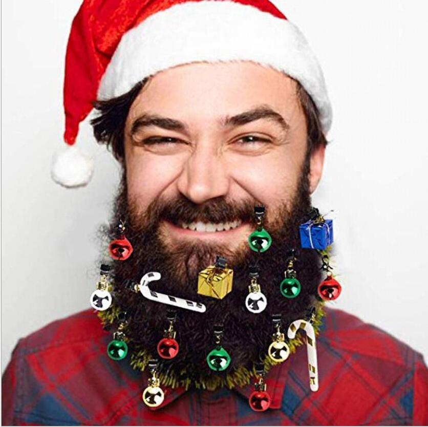 Perles d&#39;ampoule de noël de 12 pièces | Ornement de barbe coloré, Clip boule de noël, pendentif de barbe lumineux, boule de noël