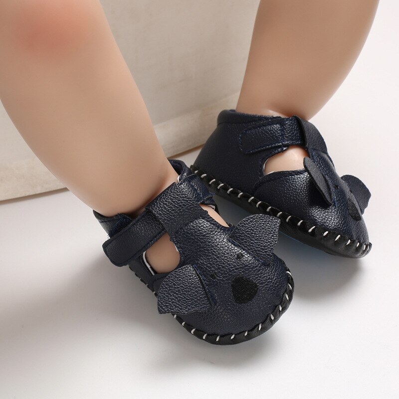Baby Boys Girls Sandles Spring Summer Cheap Baby Brown Shoes Cartoon Infant Toddler Baby Crib Sandals For 3 6 12 18 Months: Black / 3