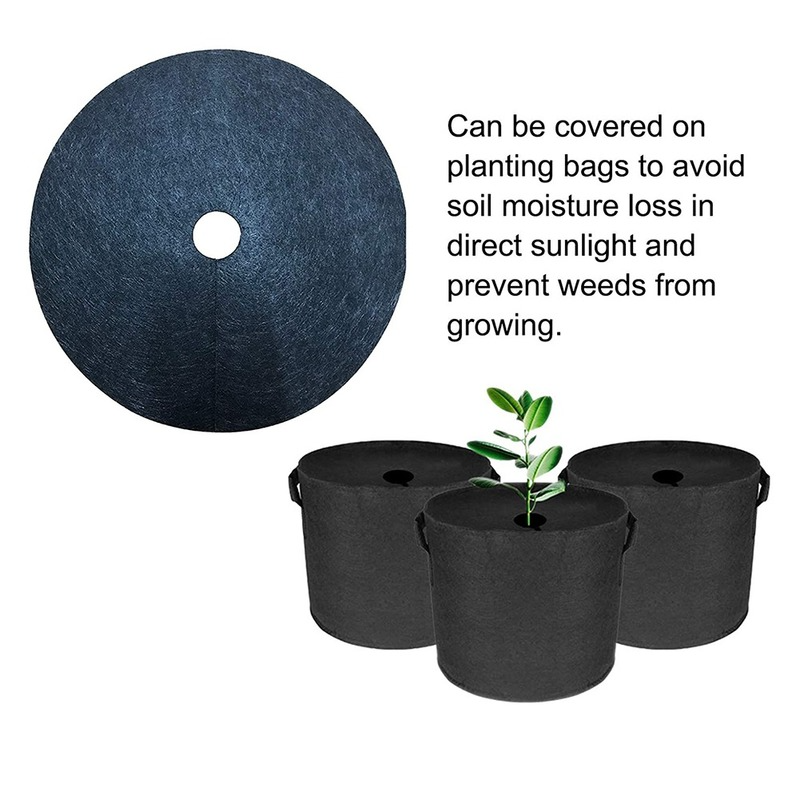 12 stücke Jäzehn Tuch Abdeckt Ring Nicht-vliese Schwarz Gras Tuch für Gemüse Garten 15/27/32/42cm Durchmesser Schutz matt