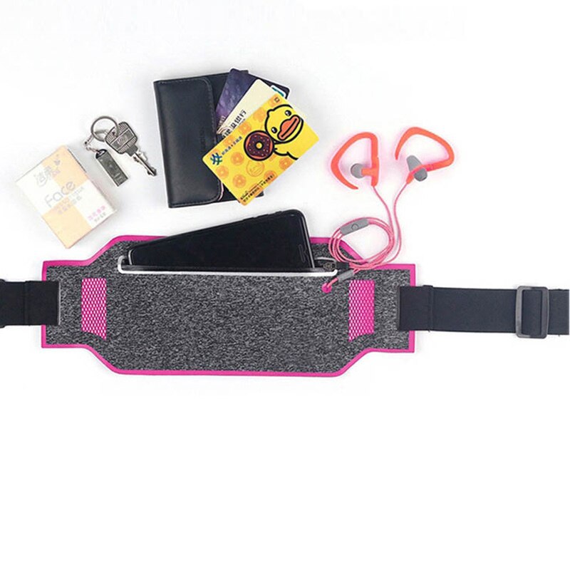WOYYHO Ultra-Thin Running Waist Bag,Waterproof Outdoor Sports Belt Waist Bag,Unisex 6.5 Inch Mobile Phone Cycling Waist Pouch: Rose