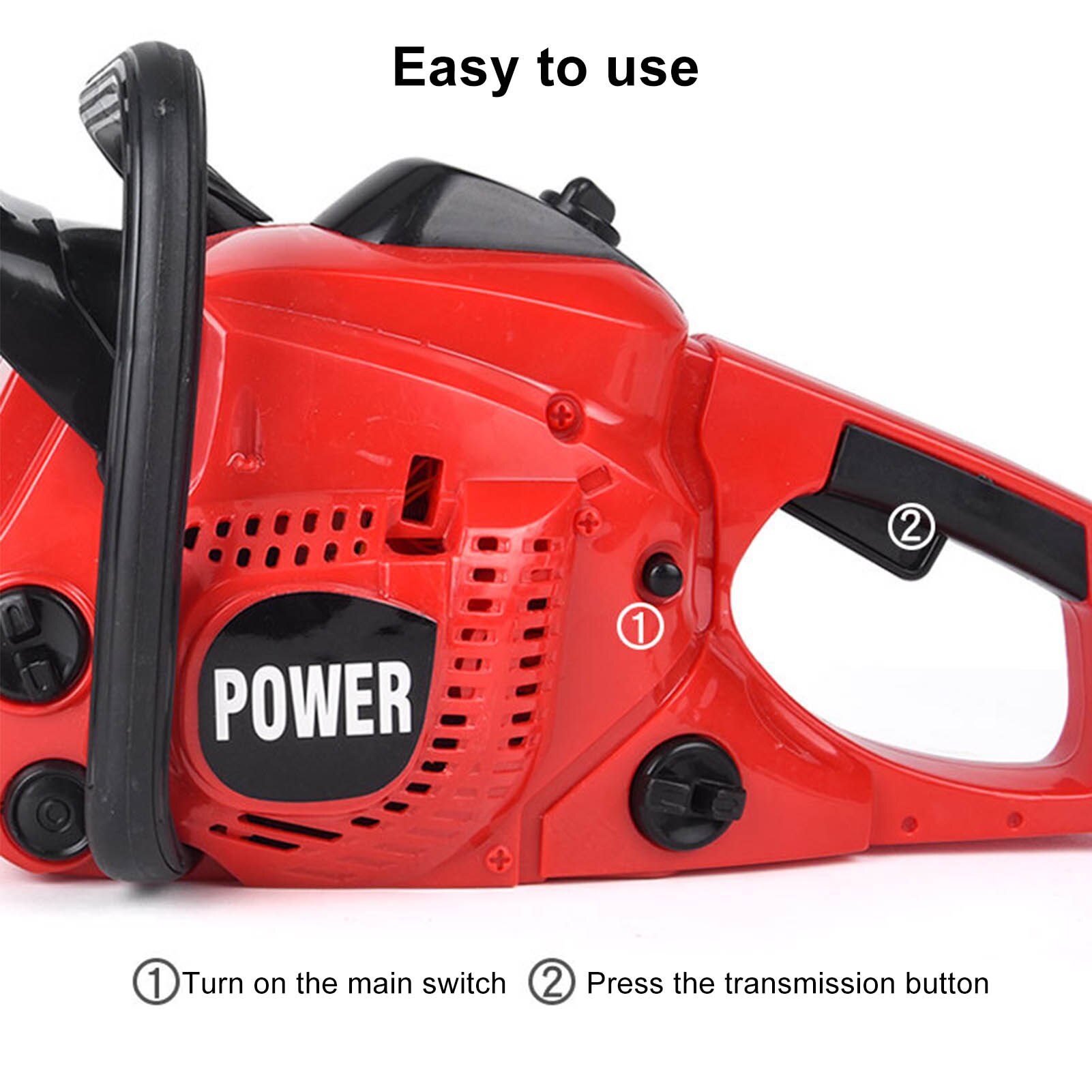 Motosierra eléctrica de juguete para niños, herramienta de construcción con sonido realista, juguetes para juego de imitación, de día