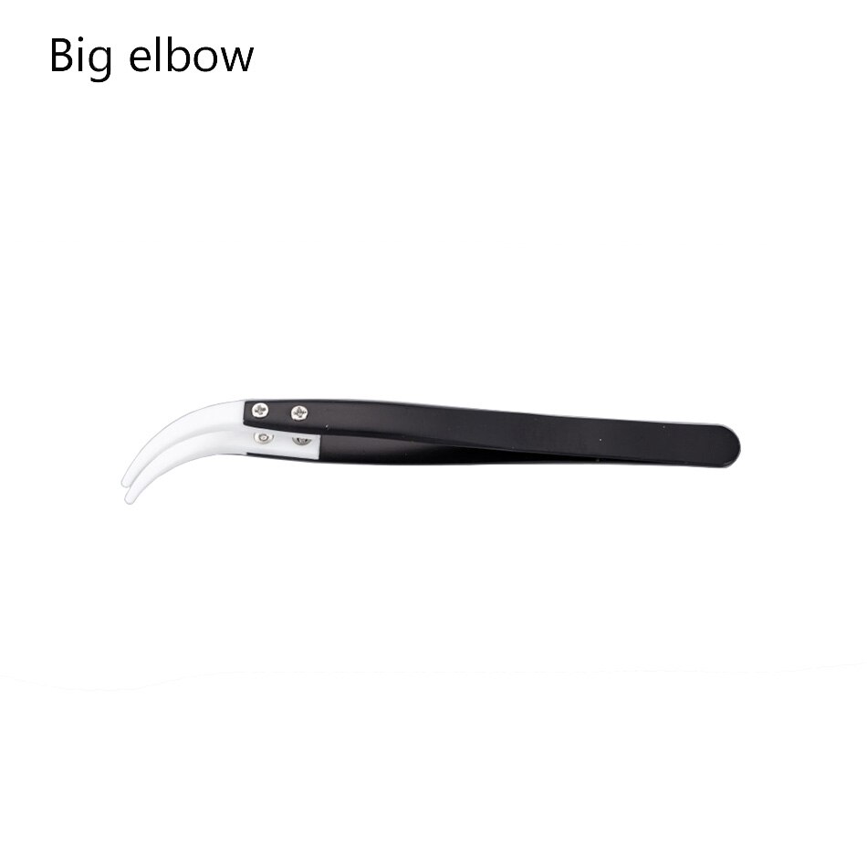 Cabezal de pinzas de cerámica, herramienta de agarre de servicio aislada, antiestática, anticorrosión, resistente a ácidos y álcalis, color negro: Bent