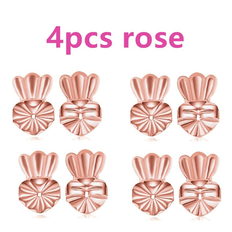 Krone Zucht Zurück Ohrring Heber Einstellbare Ohrring Aufzüge Ohr Lappen Ster bin2073: 4Stck Rose Gold