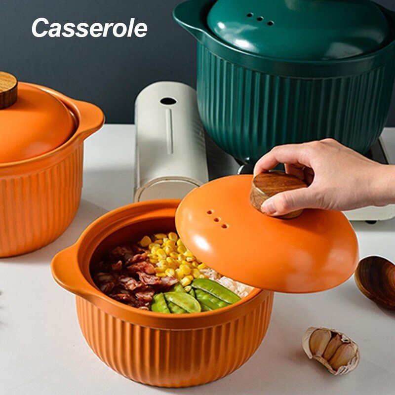 Casserole Stew Pot Ceramic Cooking Pot With Lid Soup Pot Large Capacity High Temperature Resistant Casserole Thermal Cooker