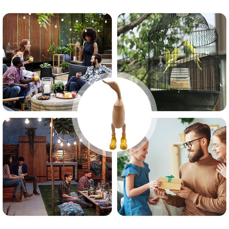 Duck Sculpture With Rain Boots | Spotted Wellies Boots Resin Duck Figurine | Duck Statue With Boots Garden Decor For Party Yard