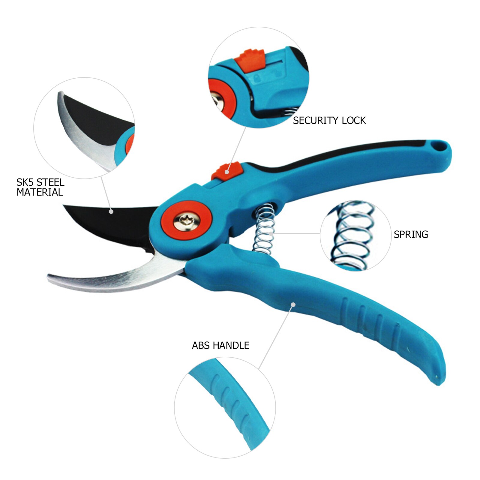 Anvil Secateurs Plant Pruning Gardening Hand Secateurs Shrub Garden Scissors Tool Anvil Branch Shears Orchard Pruning