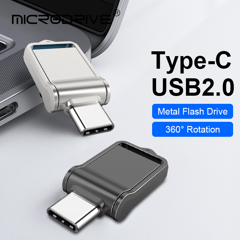 Mini metalen otg type-c pendrive usb geheugenstick 16gb 32gb 8gb usb flashkaart 128gb 256g 512g type-c pendrive