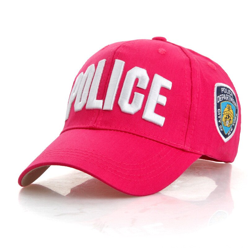 Police cap unisex hat baseball cap menn snapback hatter justerbare snapbacks for voksen 7 farger: Rosa