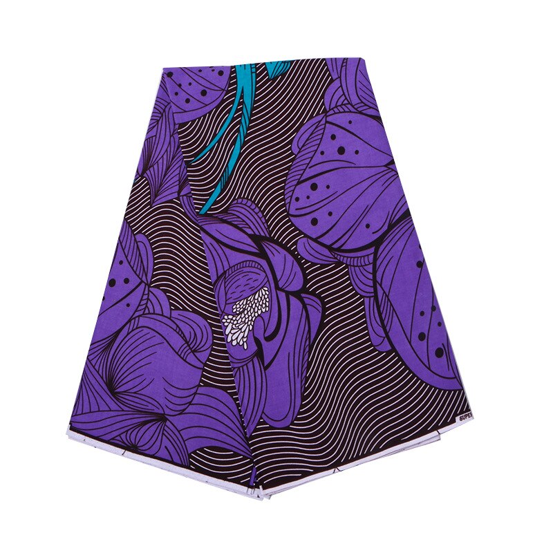 African Fabric Purple Flowers Print Fabric 6Yards\lot