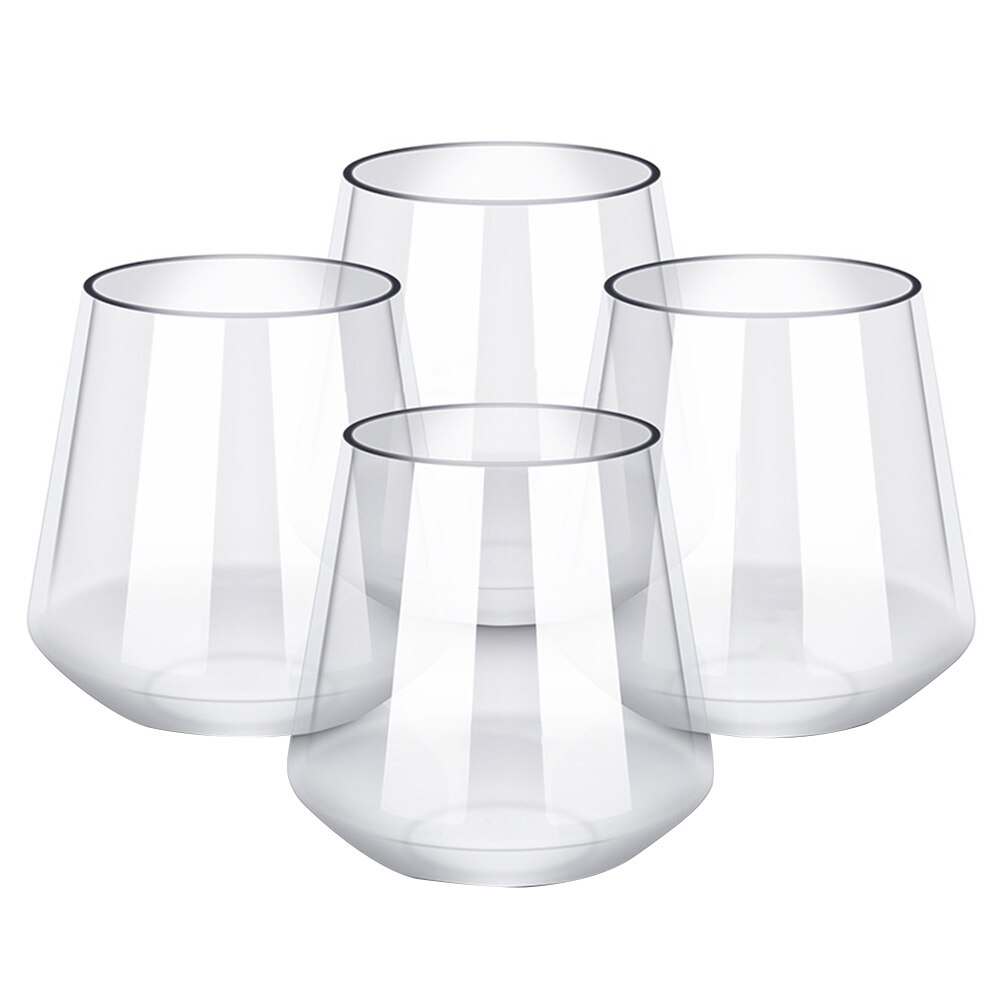 450ml 4Stck Klaren Becher Tasse Bruchsicher Kunststoff Trinkbecher Wasser Wein Tee Tassen Kaffee Tassen einstellen Trinken becher Getränk