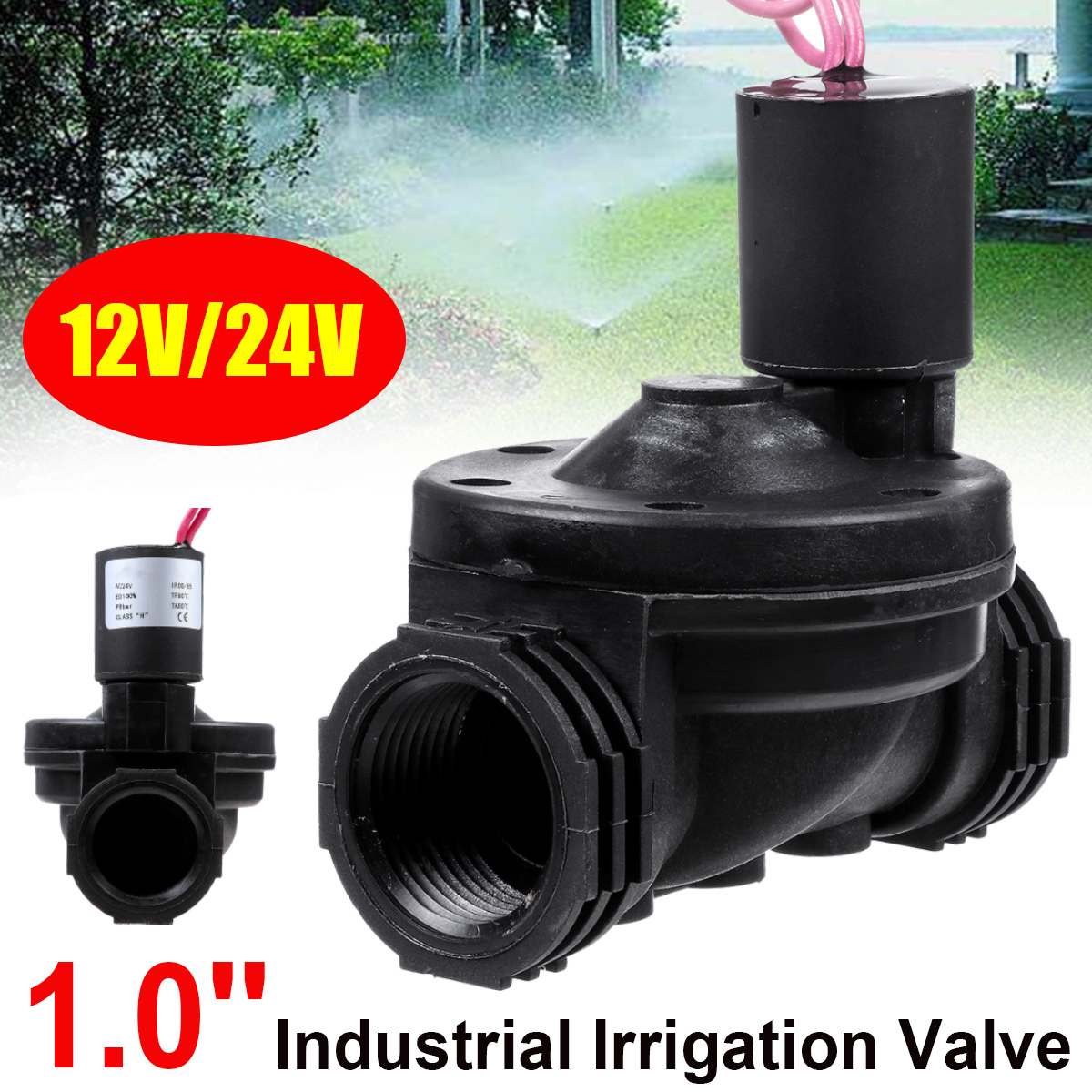 1" Industrial Irrigation Valve 12V/24V AC Solenoid Valves Agriculture Irrigation Plumbing Garden Controller for Yard Water Timer