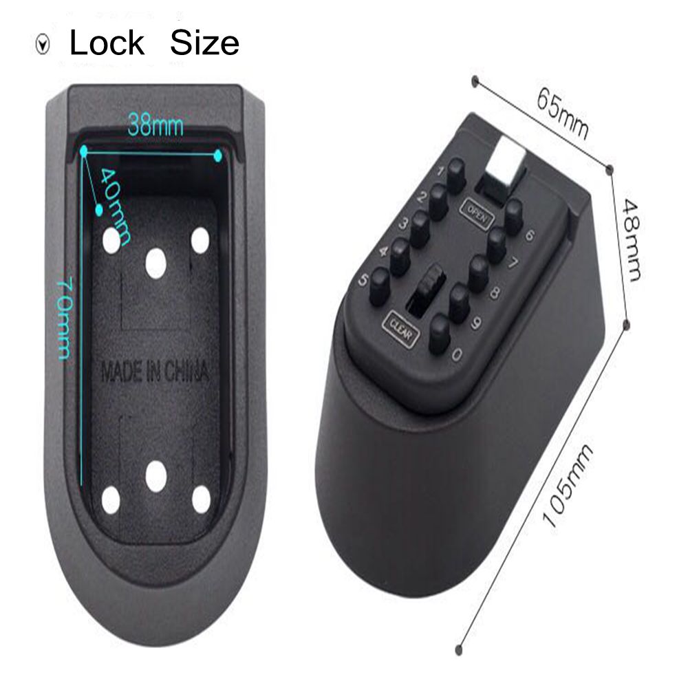 10-Digit Push Button Wall Mount Key Storage Box Combination Lock (016)