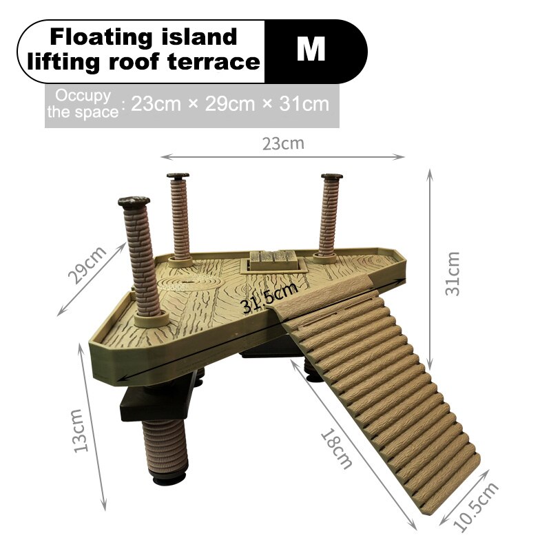 Turtle Basking Platform Turtle Tank Platform Aquarium Animal Sink Wharf Reptile Habitat Climbing Floating Shelf with Sucker Cap: Style 4 M