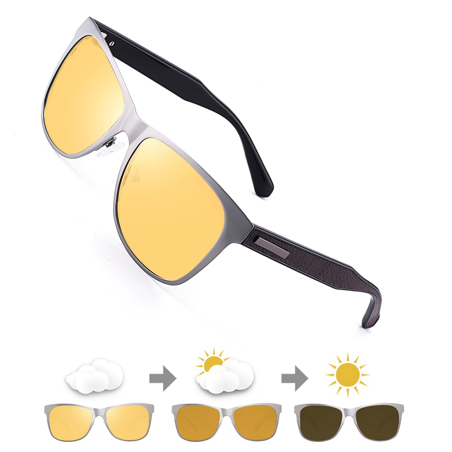 Mörkerseende glasögon för körning kvinnor solglasögon för män polariserade nattsiktsglasögon bil gula linser solglasögon lunette