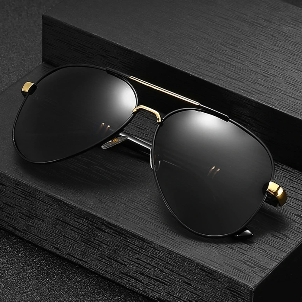 Polarisierte Herren-Sonnenbrille, Flieger-Sonnenbrille für Männer und Frauen, Metallrahmen-Brille für Reisen, Surfen, Fahren, Angeln, UV400