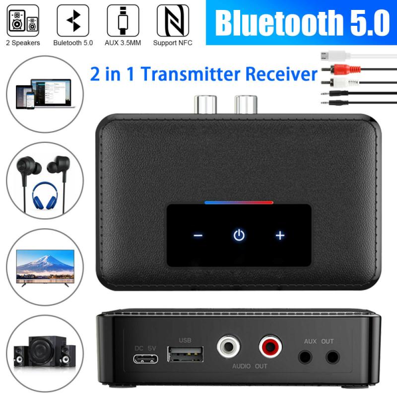 Блютуз Адаптер Draadloze 3.5Mm Aux Nfc Om 2 Rca Audio Adapter Bluetooth5.0 Zender Ontvanger