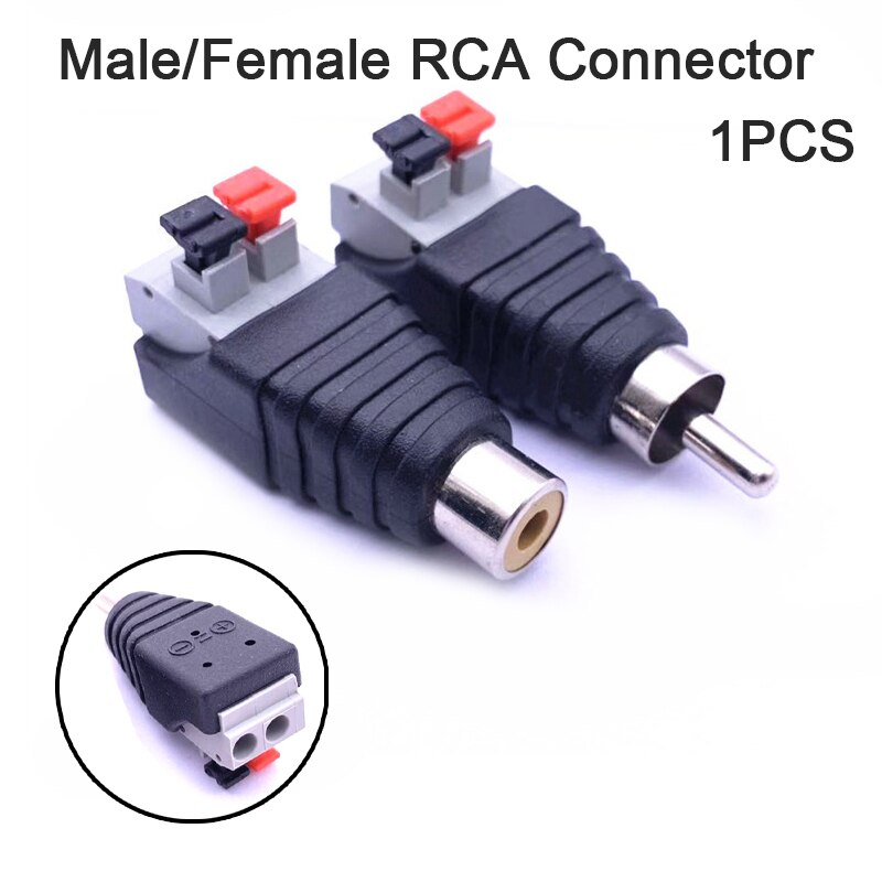 Speaker Wire Cable to Audio Male Female Cable Jack Press Plug RCA Connector
