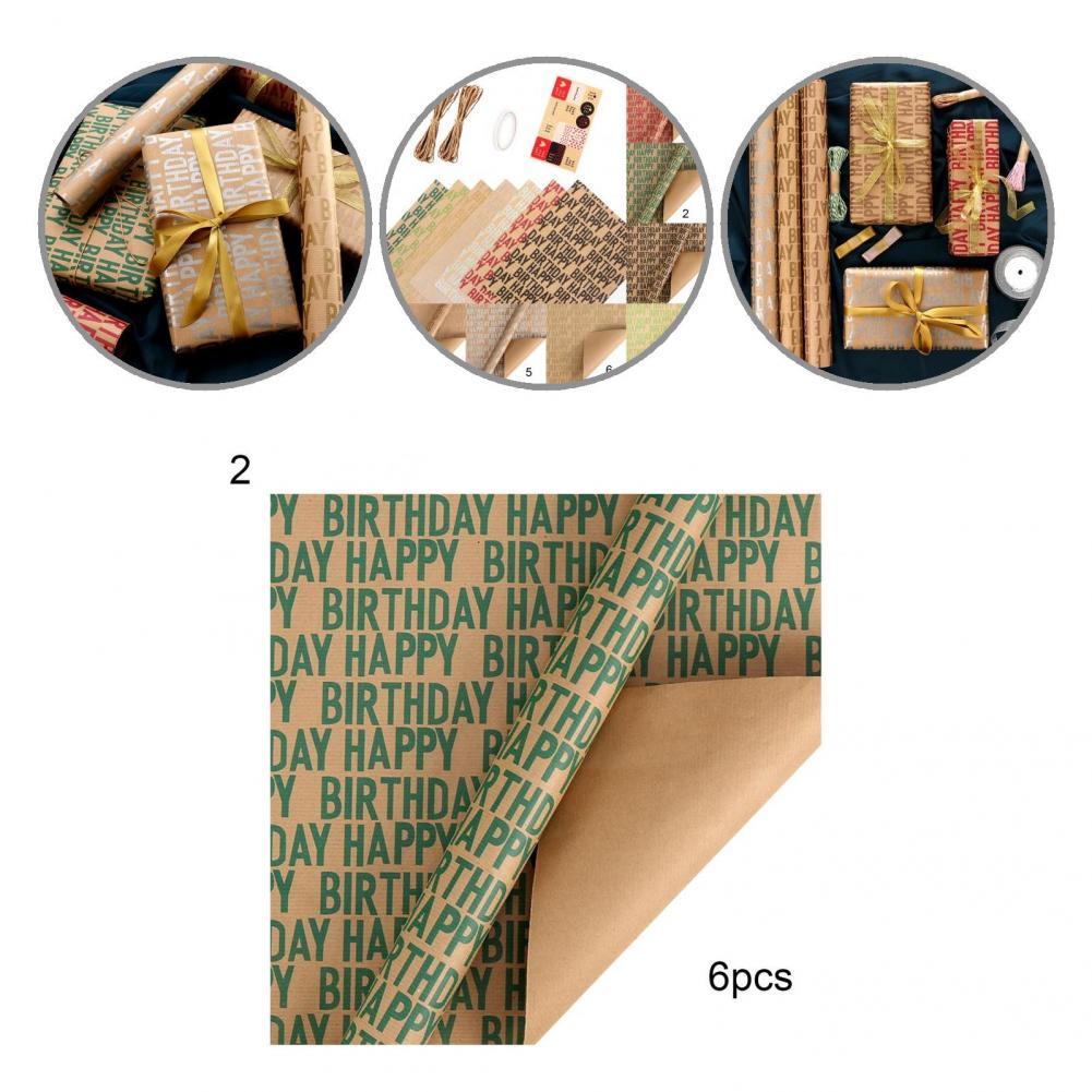 1 Set Trendy Wrapping Paper No Odor Decorative Lightweight Recycled Packing Papers