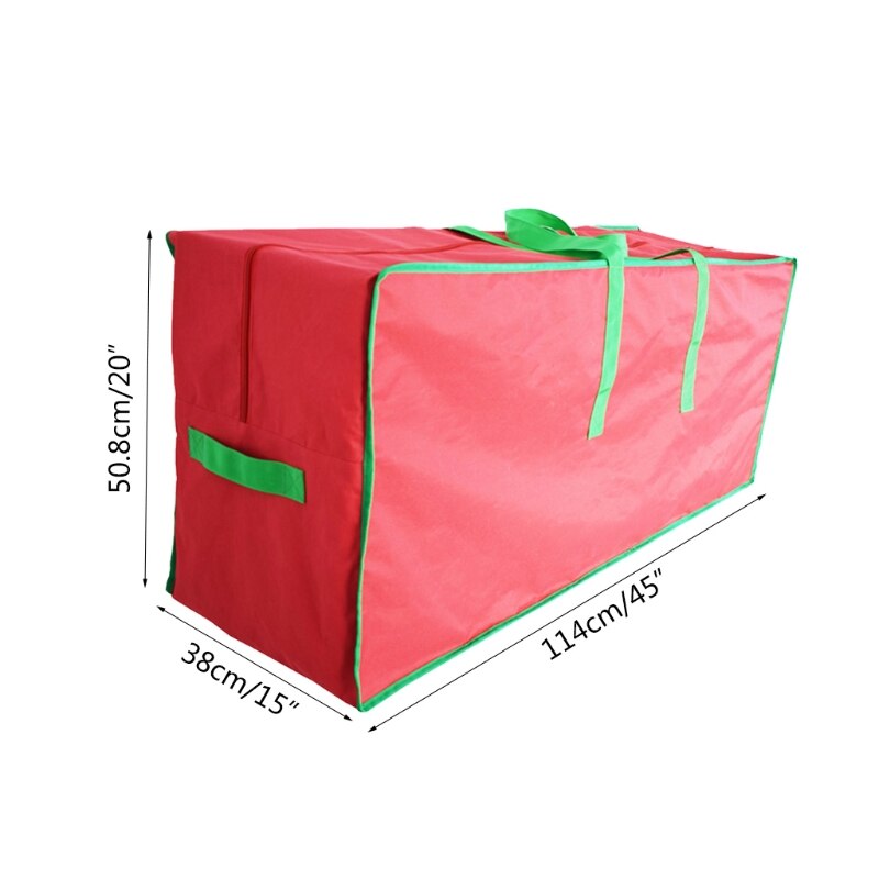 Red Oxford Artificial Christmas Tree Storage Bag with 2 Reinforced Handles and Sleek Zipper Tree Storage Case
