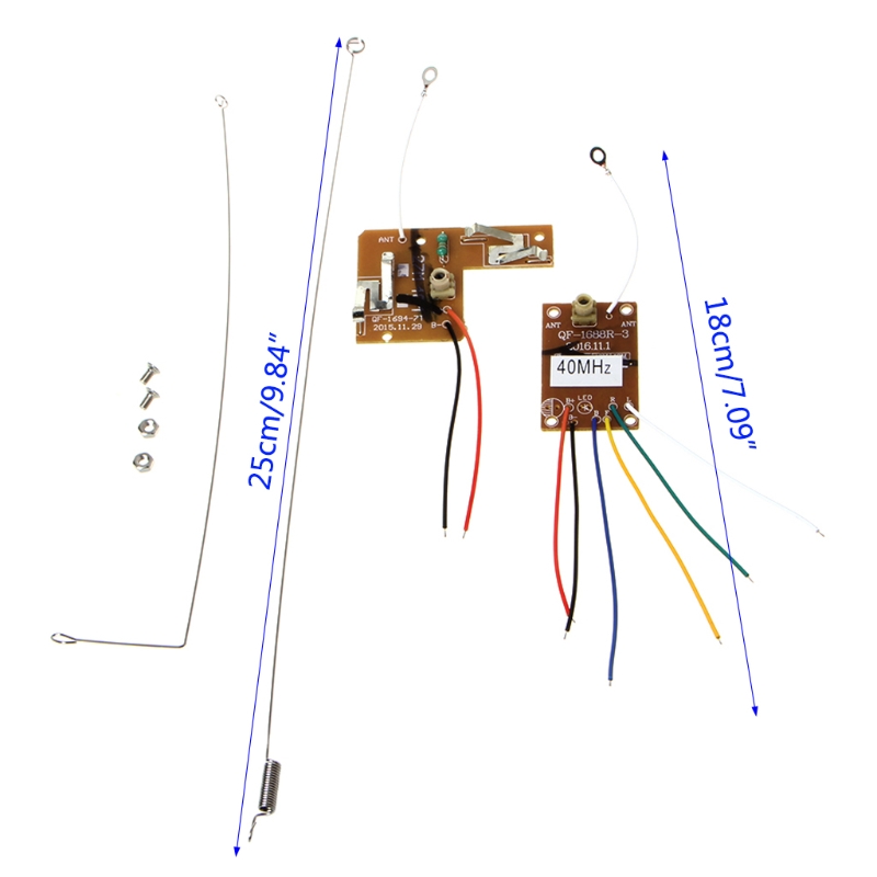 4CH 40MHZ Remote Transmitter & Receiver Board with Antenna for DIY RC Car Robot Oct20-A