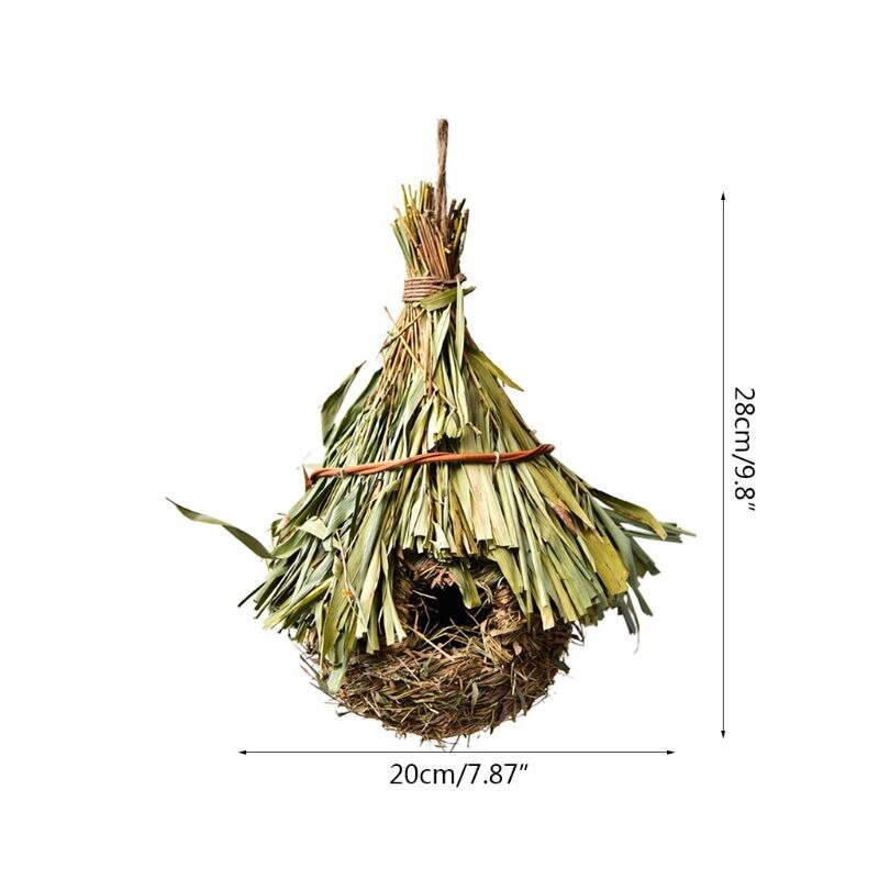 Casa de pássaro de bambu natural, feito à mão, gaiola de brinquedo, abrigo, cabana ao ar livre s18 19, dropship: K