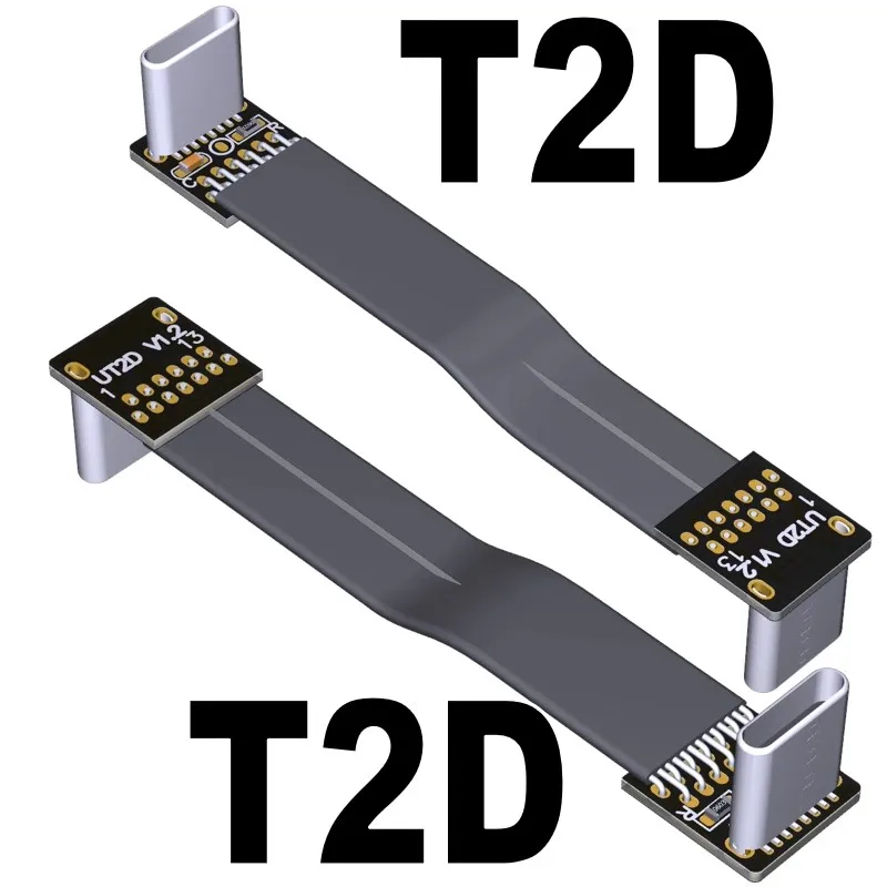 ADT 3A USB 2,0 tipo C Cable plano de cinta 90 USB 2,0 tipo C en ángulo Cable de datos de carga macho a hembra extensor USB FPC para PC TV