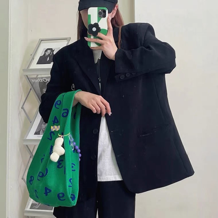 Bolso de tela de algodón coreano para mujer, bolsa de hombro de alta capacidad, suave, sólido, a la , pequeño y fresco que combina con todo