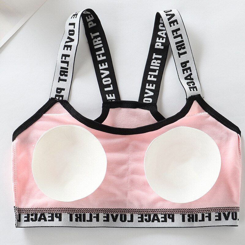 Bras for Teen Girls 12 Years Old Kids Underwear Puberty Camisole Cross Back Girls Underwear Tube Top Padded Traing Bras 14